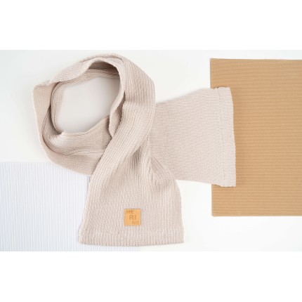 Merino szalik beżowy 100% wełna szal uniwersalny jesień zima