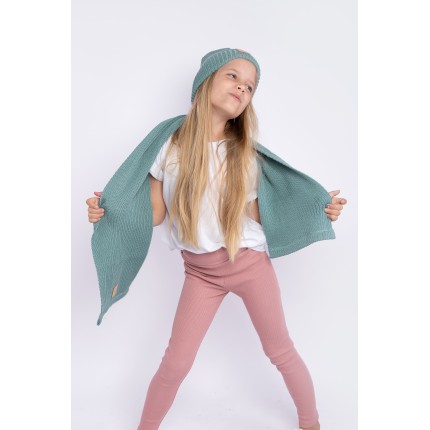 Merino szalik szałwia 100% wełna szal uniwersalny jesień zima