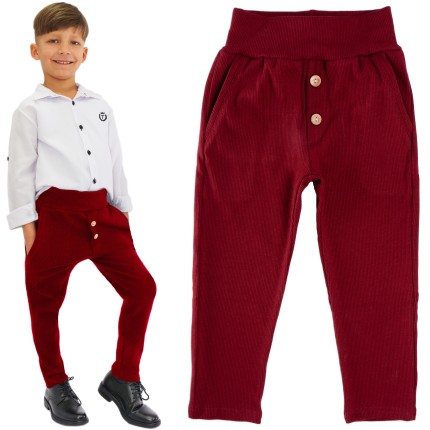 Czarne eleganckie spodnie wizytowe chłopiece slim w prazek na gumke