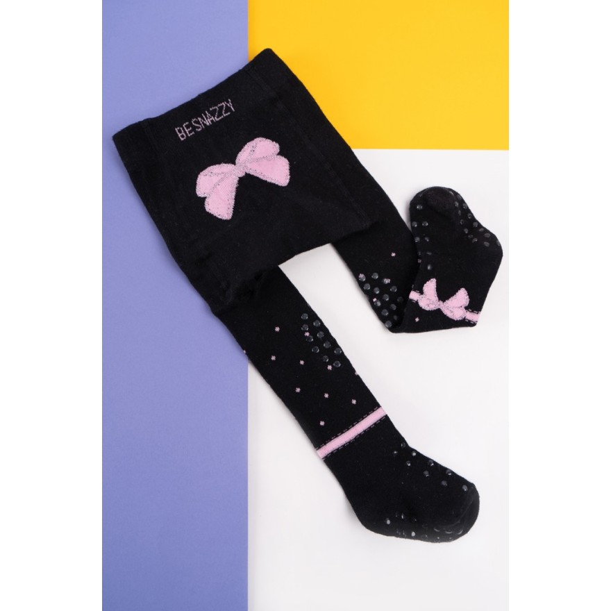 RAJSTOPY do RACZKOWANIA 3x ABS czarne z kokardą wzór 696