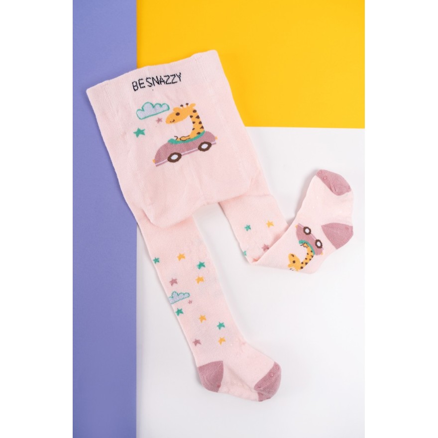 RAJSTOPY do RACZKOWANIA 3x ABS różowe z żyrafą wzór 697