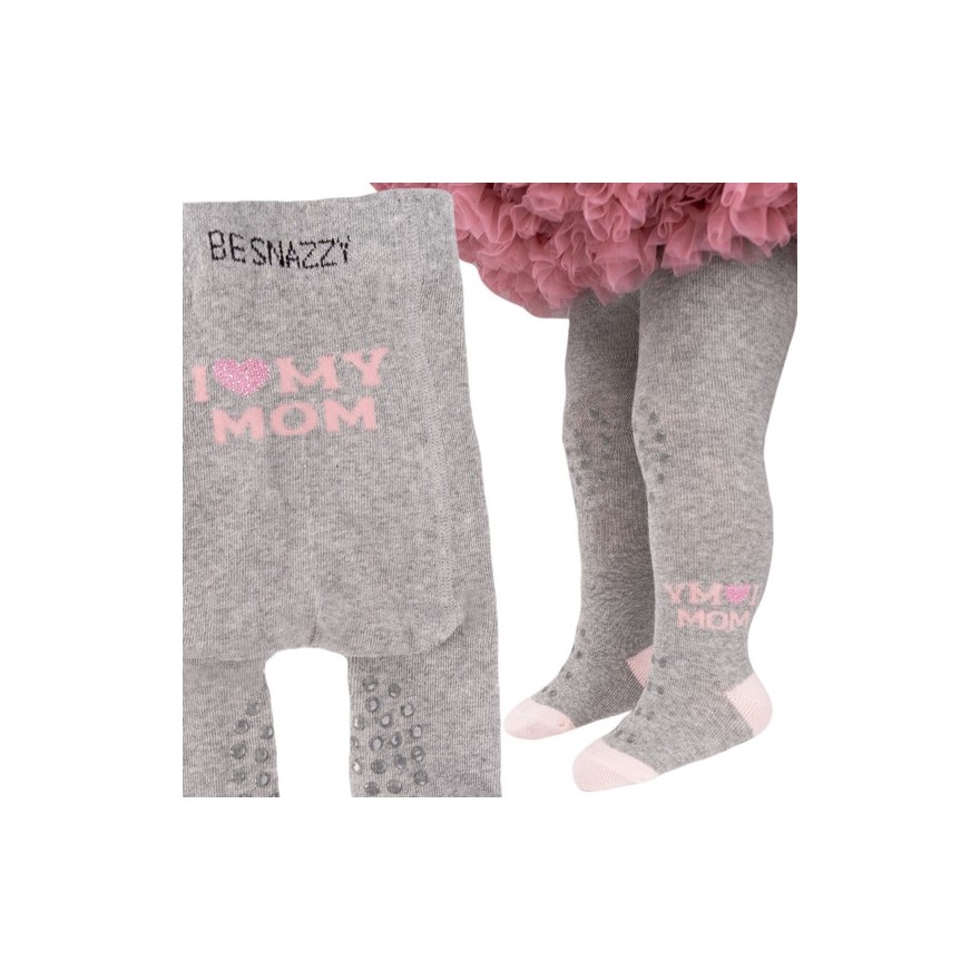 RAJSTOPY do RACZKOWANIA 3x ABS szare I love mu mom wzór 699