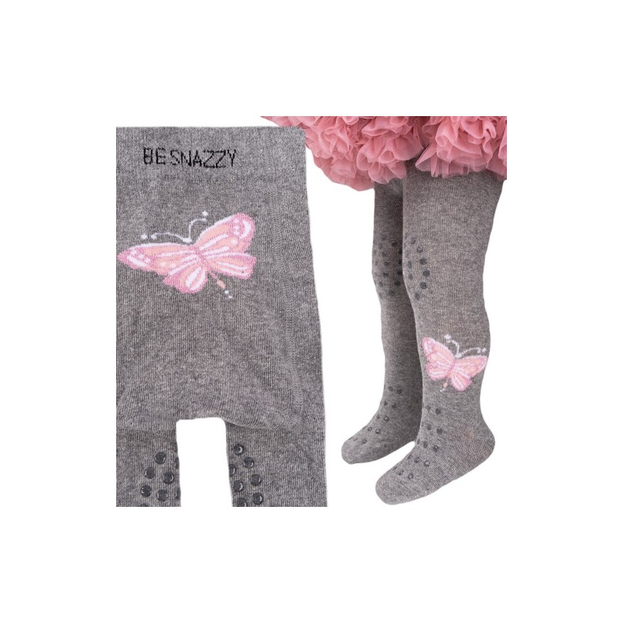 RAJSTOPY do RACZKOWANIA 3x ABS szare z motylem wzór 700