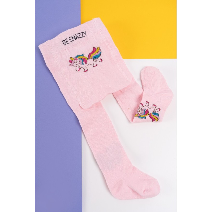 RAJSTOPY do RACZKOWANIA 3x ABS różowe kucyk brokat wzór 701