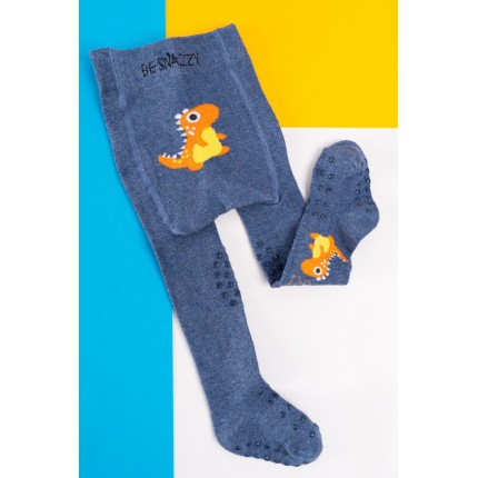 RAJSTOPY do RACZKOWANIA 3x ABS jeans z dinozaurem wzór 694