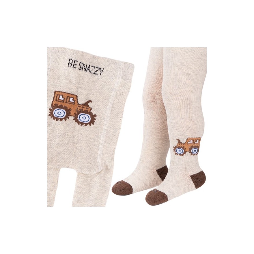 RAJSTOPY do RACZKOWANIA 3x ABS beżowe z traktorem wzór 693