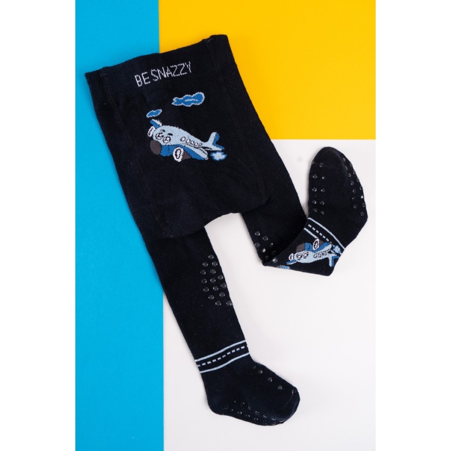 RAJSTOPY do RACZKOWANIA 3x ABS granatowe z samolotem wzór 691