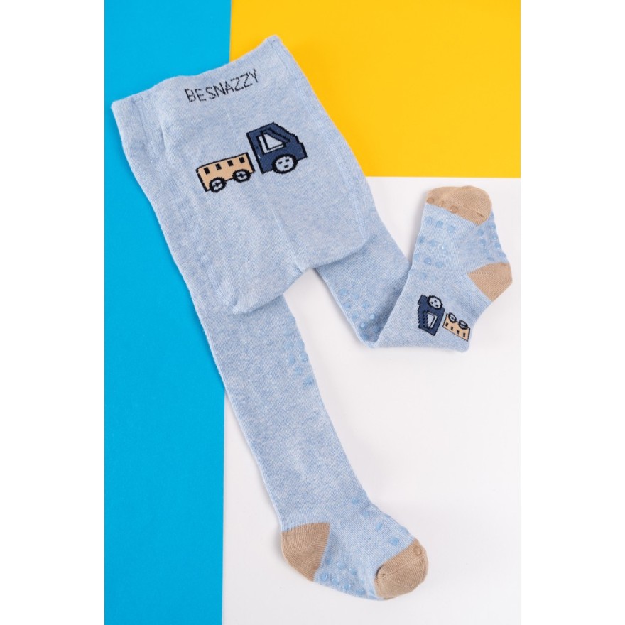 RAJSTOPY do RACZKOWANIA 3x ABS niebieskie z ciężarówką wzór 690