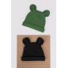 2PAK CZAPKA niemowlęca bawełniana czarna zielona prążek uszy wyprawka