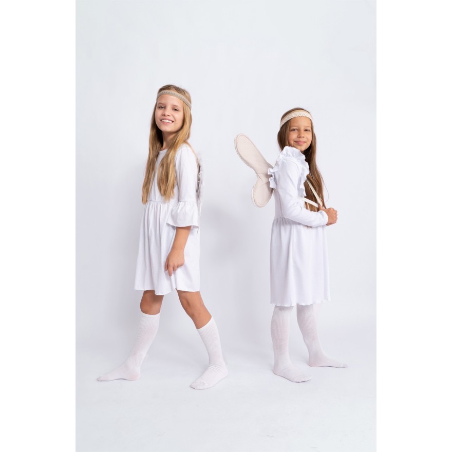 Biała SUKIENKA IGA z falbanką przy rękawach komunia pokomunijna święta