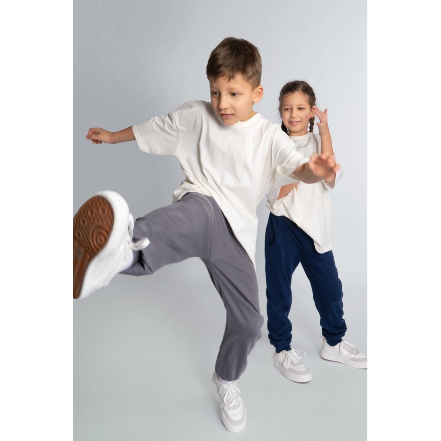 Grafitowe spodnie bawełniane lekkie regulowane w pasie bezuciskowe NEON FRESH