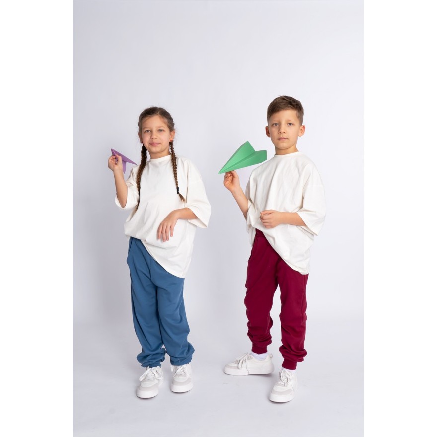 Bordowe spodnie bawełniane lekkie regulowane w pasie bezuciskowe NEON FRESH