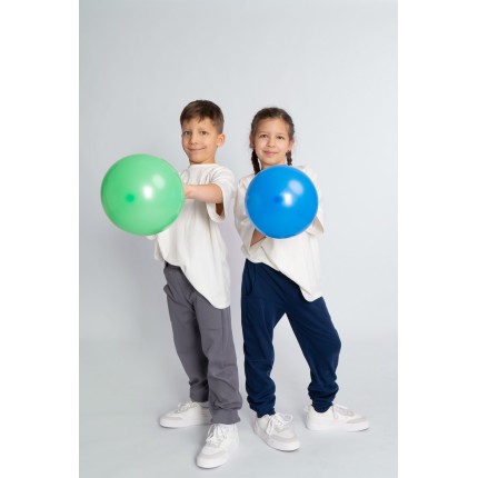 Granatowe spodnie bawełniane lekkie regulowane w pasie bezuciskowe NEON FRESH