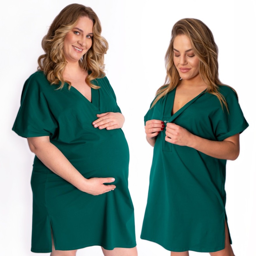 Butelkowa zielona KOSZULA CIĄŻOWA