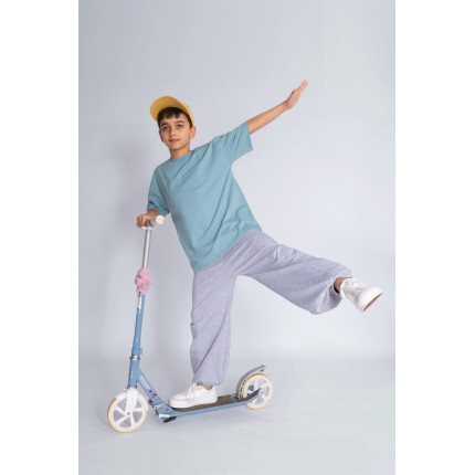 Szare SPODNIE VIBE dresowe szerokie ze ściągaczem dresówka PĘTELKA regulowane w pasie