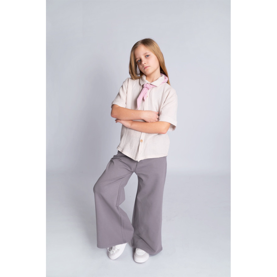 Grafitowe SPODNIE LOOSE dresowe szerokie luźne dresówka PĘTELKA regulowane w pasie