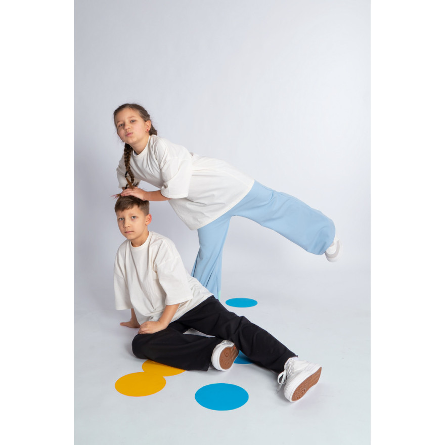 Baby blue niebieskie SPODNIE LOOSE dresowe szerokie luźne dresówka PĘTELKA regulowane w pasie