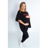 Czarna bluzka ciążowa koszulka do karmienia z napisem MAMA rozpinana na napy