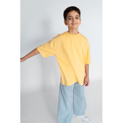 Żółta KOSZULKA OVERSIZE t-shirt krótki rękaw