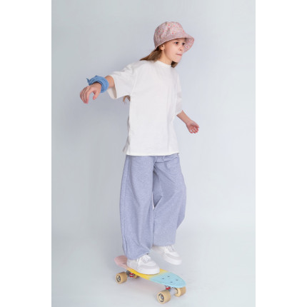 Biała ecru KOSZULKA OVERSIZE t-shirt krótki rękaw