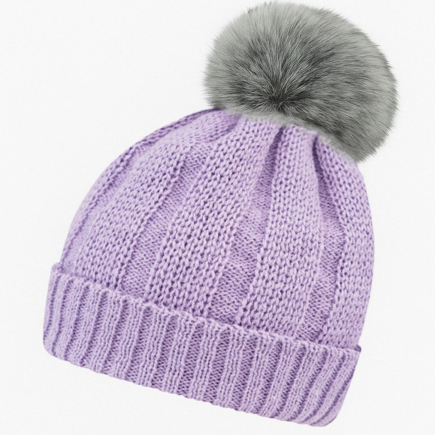 Wrzosowa czapka zimowa dziewiarska