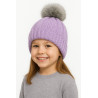 Wrzosowa czapka zimowa dziewiarska