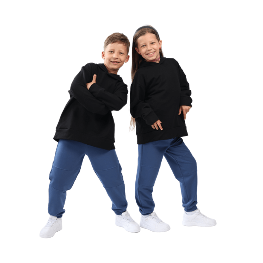 Spodnie dresowe SALTO granatowe WZMOCNIONE KOLANA ze ściągaczami i regulacją w pasie