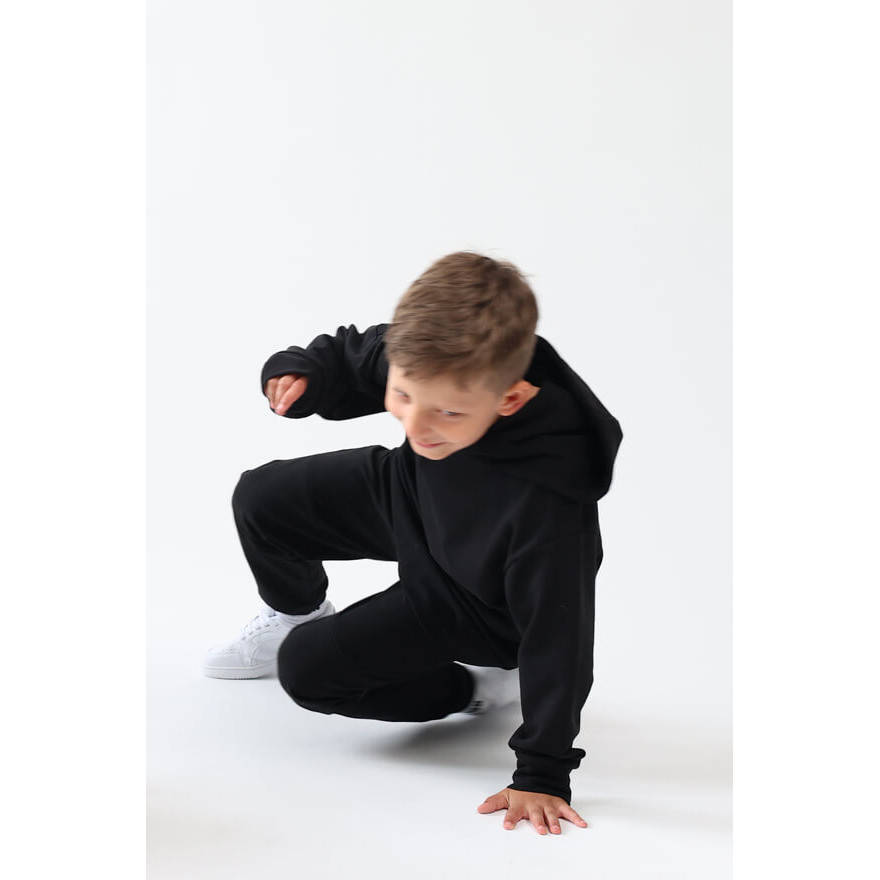 Spodnie dresowe SALTO czarne WZMOCNIONE KOLANA ze ściągaczami i regulacją w pasie