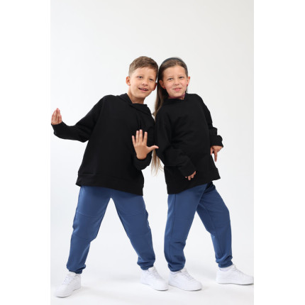 Spodnie dresowe SALTO granatowe WZMOCNIONE KOLANA ze ściągaczami i regulacją w pasie