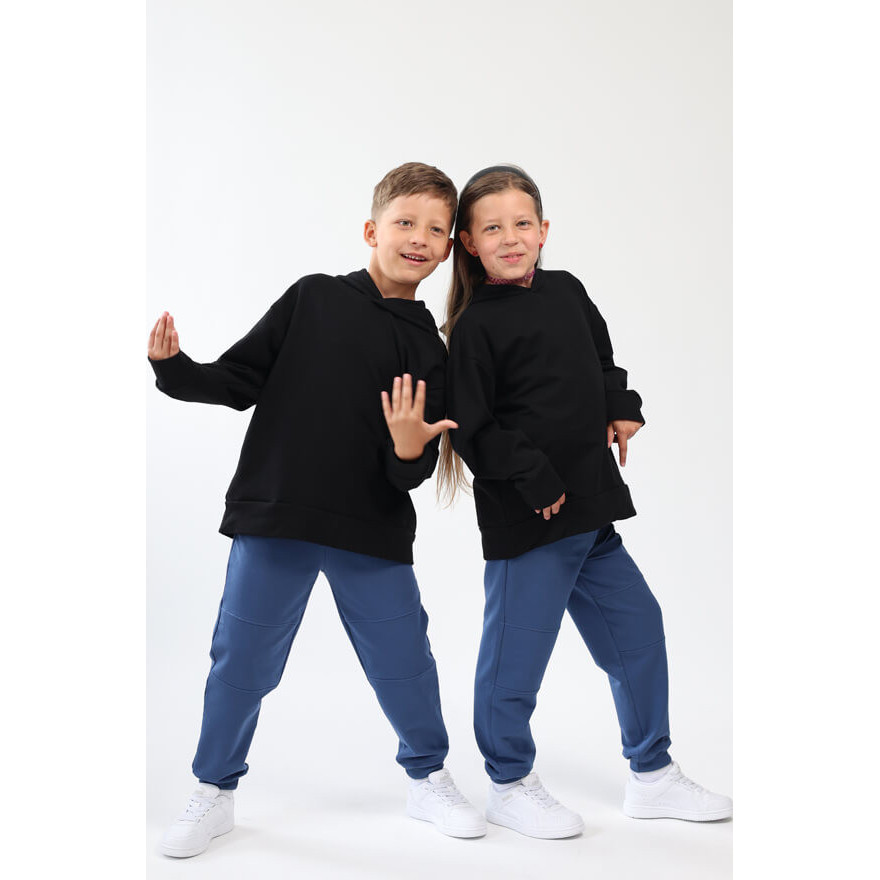 Spodnie dresowe SALTO granatowe WZMOCNIONE KOLANA ze ściągaczami i regulacją w pasie