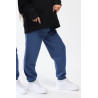 Spodnie dresowe SALTO granatowe WZMOCNIONE KOLANA ze ściągaczami i regulacją w pasie