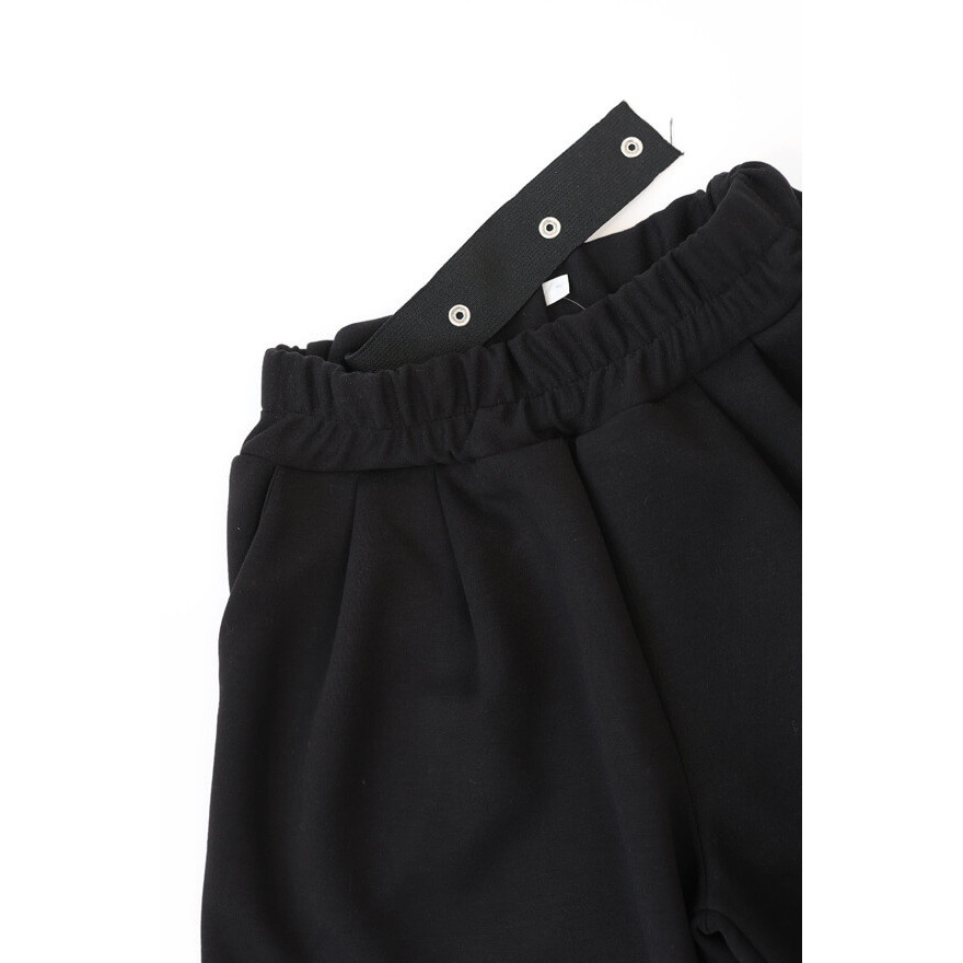 Spodnie eleganckie BELLA czarne WIZYTOWE dziewczęce gładkie z rozszerzanymi nogawkami i regulowaną gumką