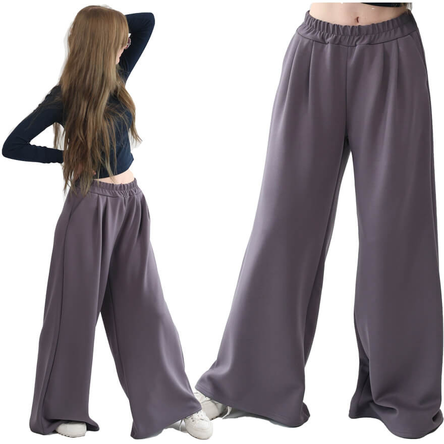 Spodnie eleganckie BELLA grafitowe WIZYTOWE dziewczęce gładkie z rozszerzanymi nogawkami i regulowaną gumką