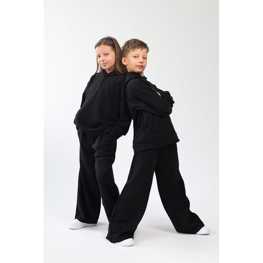 Spodnie eleganckie RICO czarne WIZYTOWE gładkie z prostymi, szerokimi nogawkami regulowane w pasie