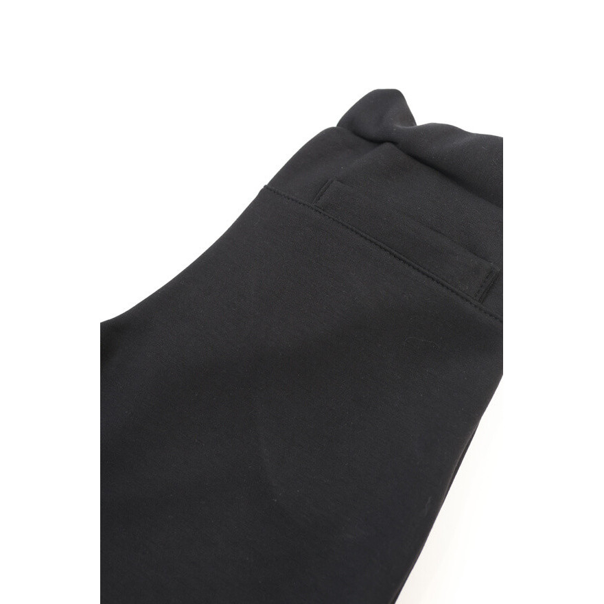 Spodnie eleganckie RICO czarne WIZYTOWE gładkie z prostymi, szerokimi nogawkami regulowane w pasie