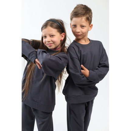 Bluza dresowa BEAT grafitowa NA MESZKU z UKRYTĄ KIESZENIĄ NA TELEFON