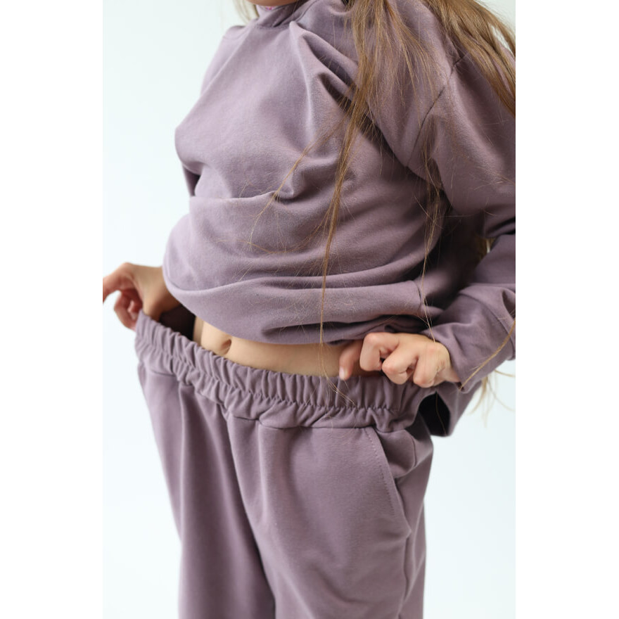 Spodnie dresowe ocieplane MOVE fioletowe NA MESZKU szerokie ze ściągaczami regulowane w pasie