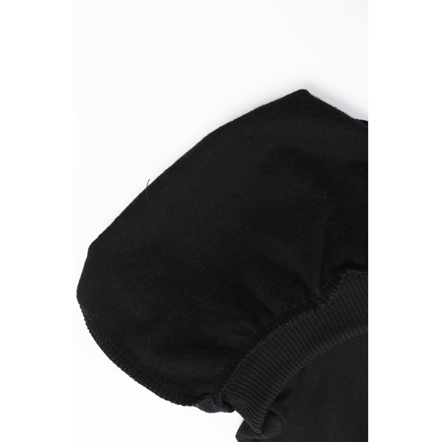 Spodnie dresowe ocieplane MOVE czarne NA MESZKU szerokie ze ściągaczami regulowane w pasie