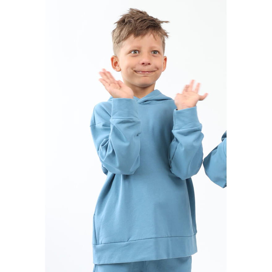 Bluza dresowa MOVE niebieska NA MESZKU Z UKRYTĄ KIESZENIĄ NA TELEFON