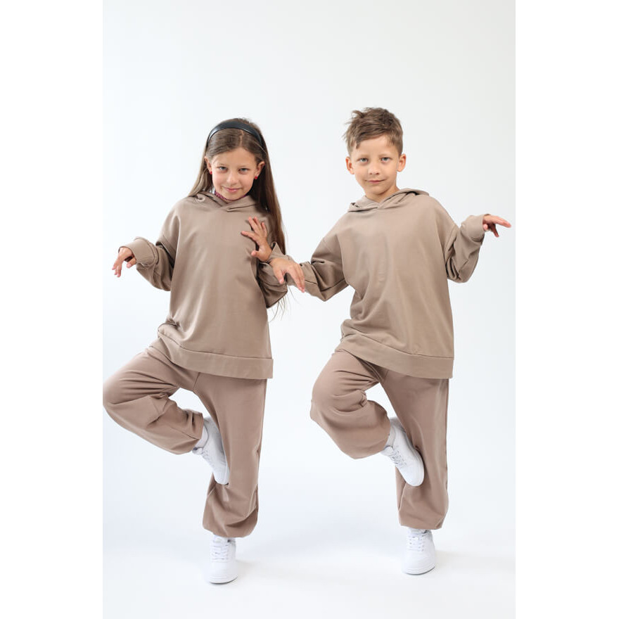 Bluza dresowa MOVE beżowa NA MESZKU Z UKRYTĄ KIESZENIĄ NA TELEFON