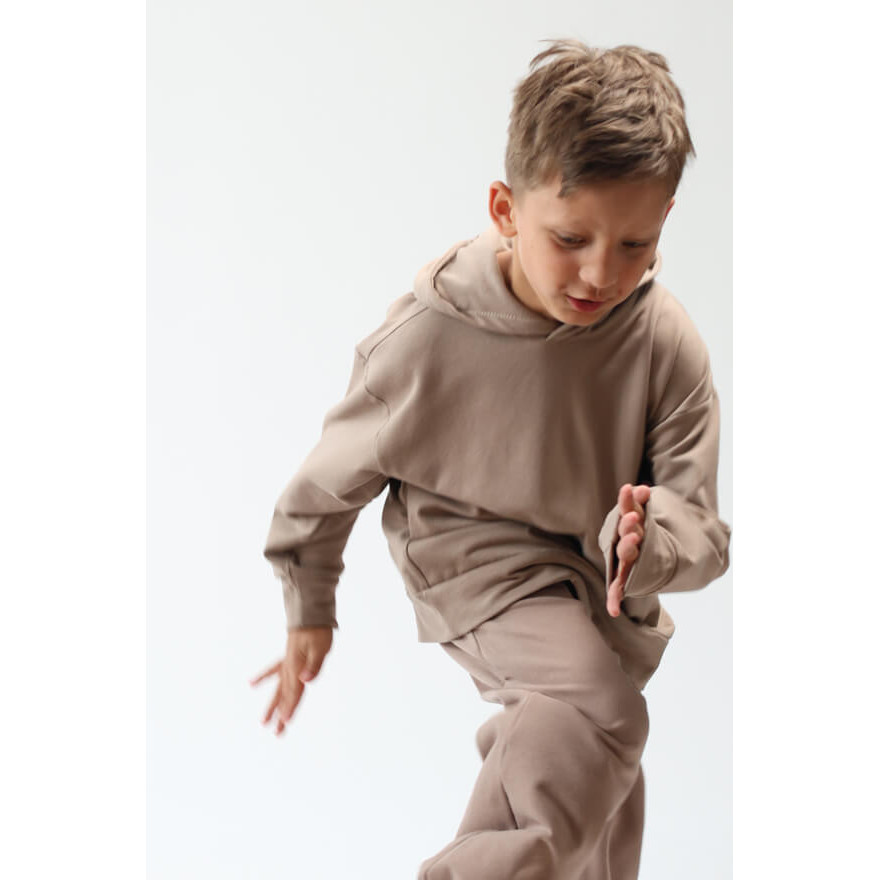Bluza dresowa MOVE beżowa NA MESZKU Z UKRYTĄ KIESZENIĄ NA TELEFON