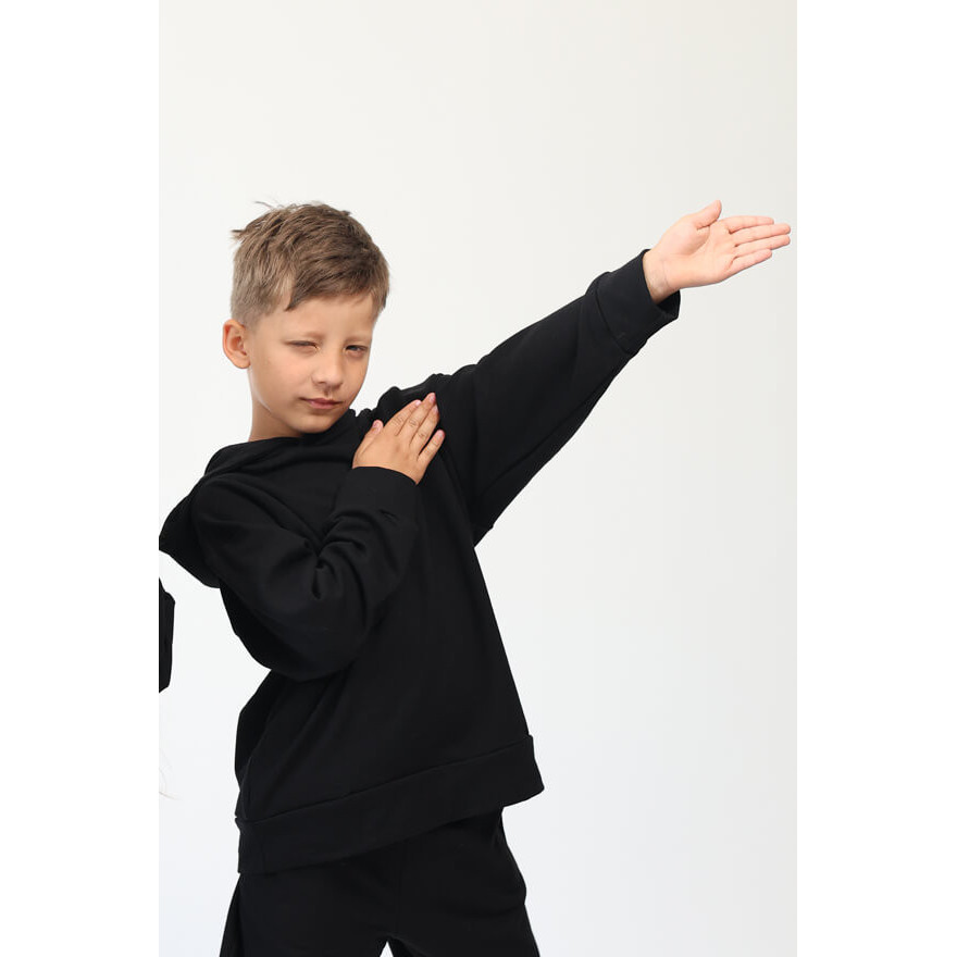 Bluza dresowa MOVE czarna NA MESZKU Z UKRYTĄ KIESZENIĄ NA TELEFON