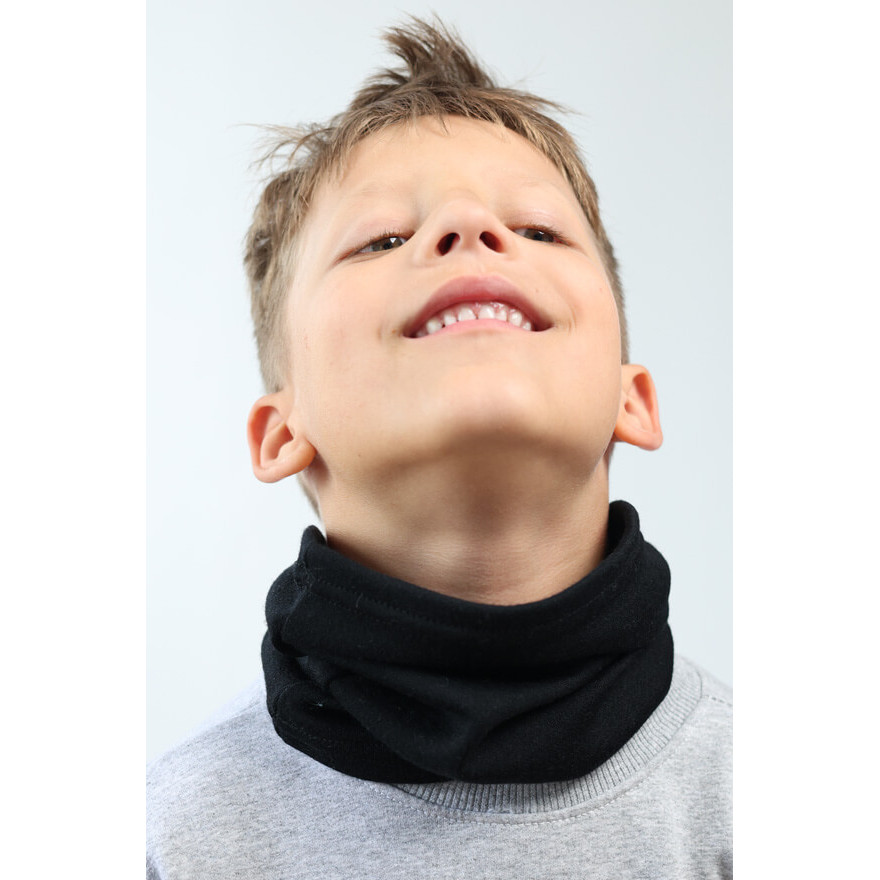 Komin COCO czarny MERINO dziecięcy gładki 100% wełna one size jesień zima