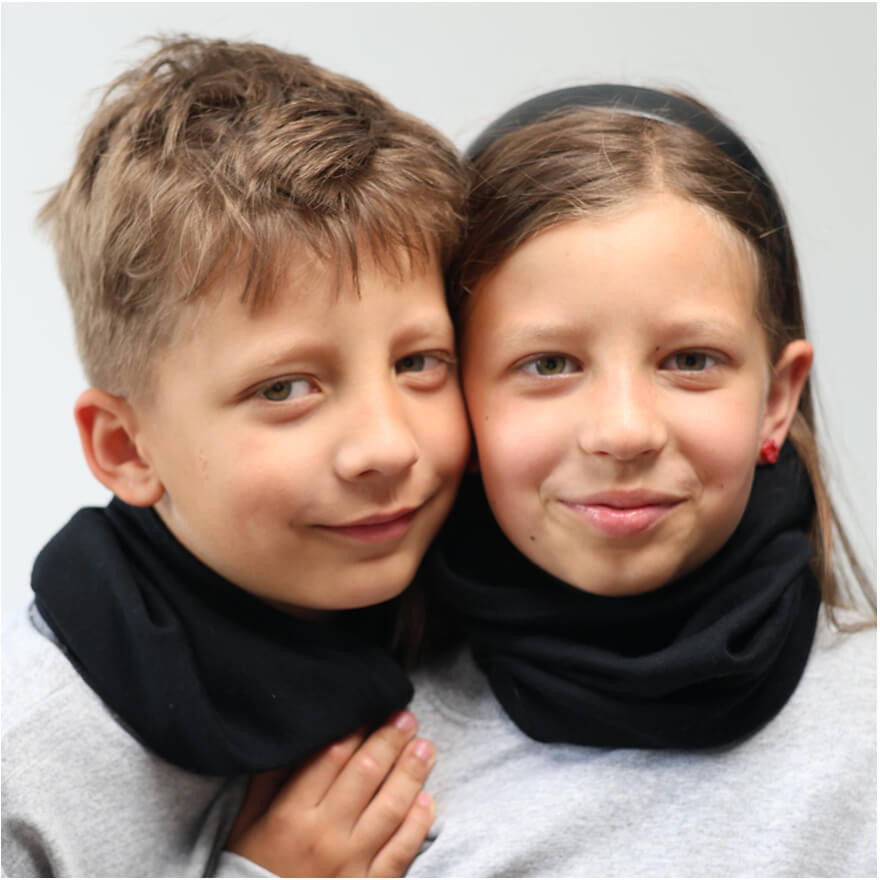 Komin COCO czarny MERINO dziecięcy gładki 100% wełna one size jesień zima