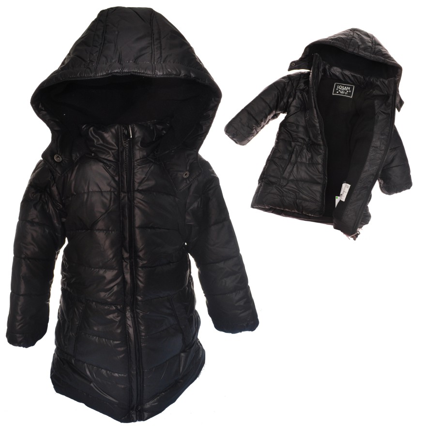 Czarna KURTKA dziewczęca PARKA pikowana ocieplana