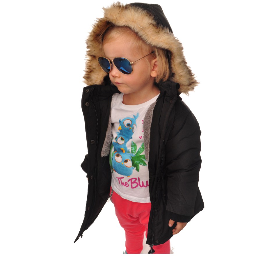 CZARNA KURTKA NA FUTERKU Z KAPTURKIEM