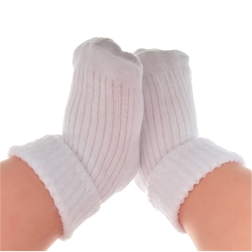 BIAŁE BAWEŁNIANE SKARPETKI bezuciskowe CHRZEST