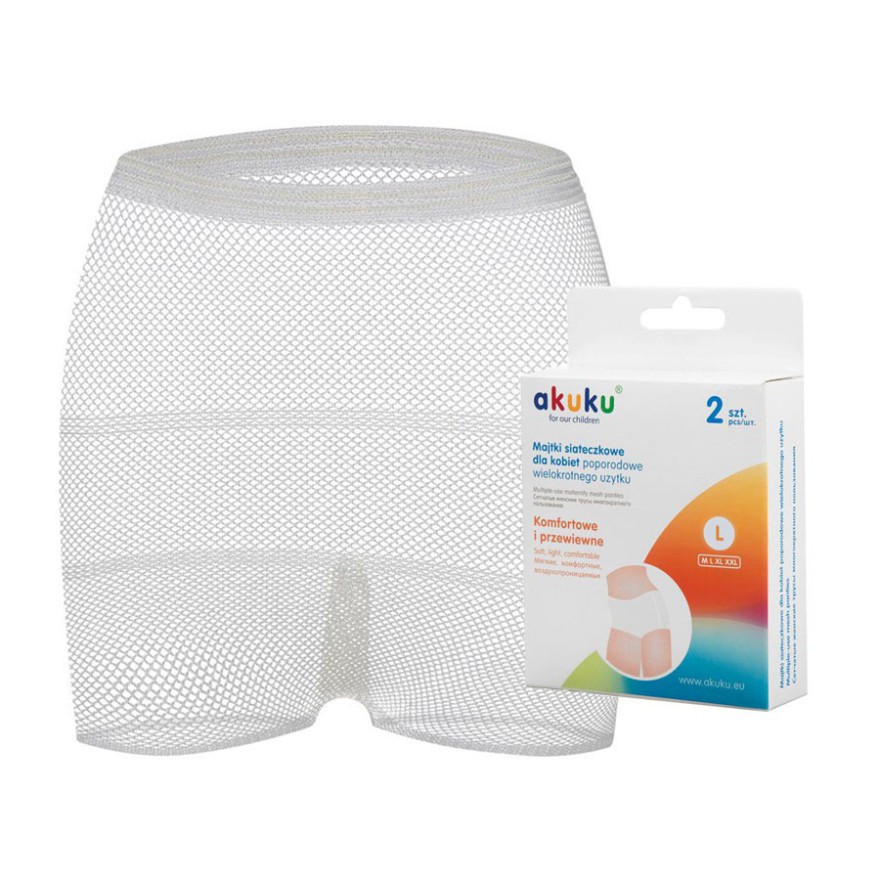 MAJTKI poporodowe SIATECZKOWE WIELORAZOWE 2 sztuki AKUKU