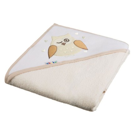 OKRYCIE KĄPIELOWE 80x80 RĘCZNIK ECRU Z KAPTUREM AKUKU