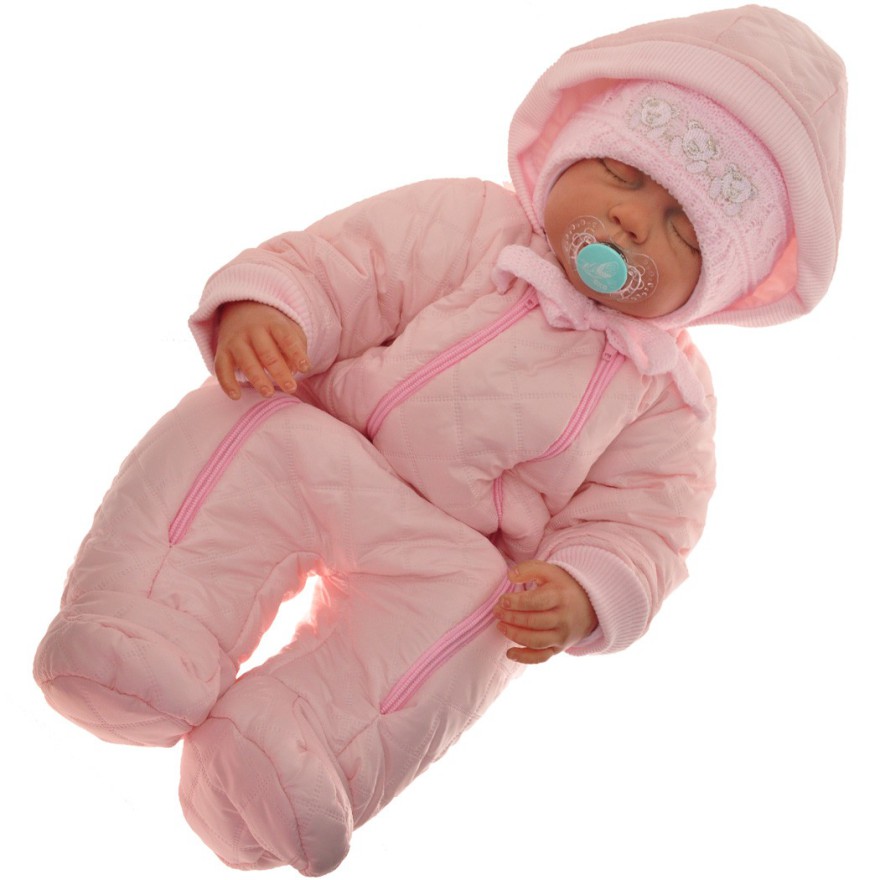 KOMBINEZON NIEPRZEMAKALNY OCIEPLANY zimowy ROZOWY